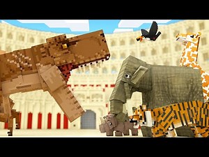 19 ANIMALS attack the T-REX 🦖🐅🐘