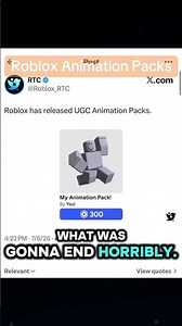 Roblox UGC Animation Packs Release was INTERESTING..