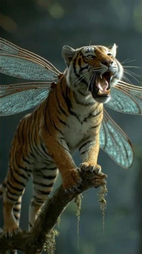 A Tiger With Insect Wings? 🐯🪰 #animalhybrid
