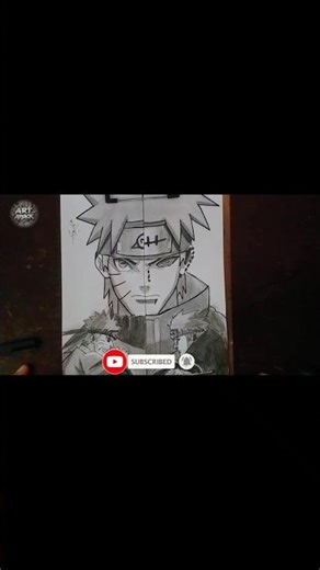 how to draw Naruto Vs pain