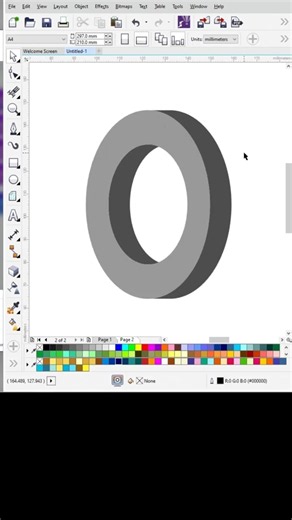 3D elliptical shape design in Coreldraw | Coreldraw design tutorial | Graphic design #shortsfeed
