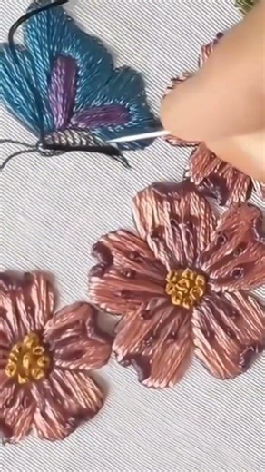 beautiful easy flower 🌷 embroidery tutorial for beginners #embroidery #embroiderydesign