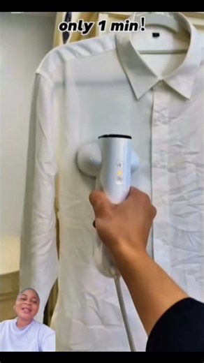 3.7K views · 13 reactions | 1-minute miracle! Who else is ditching the ironing board? 朗 #IroningHacks #WrinkleFree #HandheldSteamer #LaundryHacks #HomeTips | Bilikisu Seun Aro | Facebook