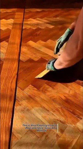 Satisfying Vinyl Flooring Installation | Herringbone Glue-Down Process Explained