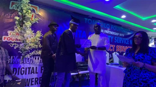 PEBNEWS LIVE: Tompolo Foundation Empowers 100 ICT Graduates through Skills Training The Tompolo Foundation, in partnership with Tantita Security Services Nigeria Limited and Peb ICT Services, celebrates the graduation of 100 individuals who completed a six-months ICT skills training program. The ceremony marked a significant milestone in the foundation's efforts to empower youths with employable skills, enhancing their prospects for a brighter future. Follow us for more updates... | Pebnews