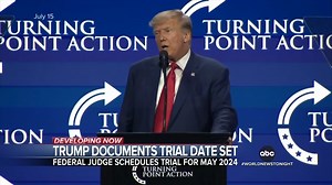 A date has been set for former Pres. Trump’s documents trial. Both sides agreed for Trump to stand trial in May of 2024 on charges he mishandled classified material. Terry Moran has details. https://trib.al/3egKj14 | ABC World News Tonight with David Muir