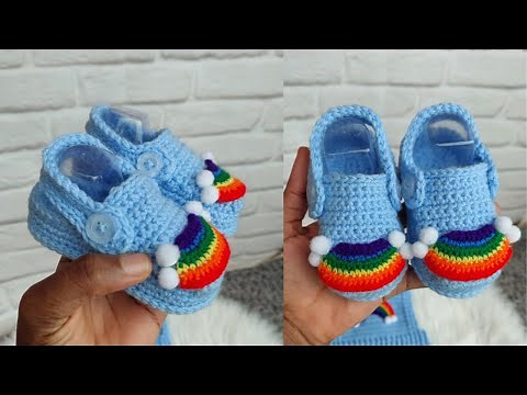 Crochet Unisex Baby Crocs Sandal. Crochet Unisex Baby Crocs Booties 0-12months. Beginners friendly.