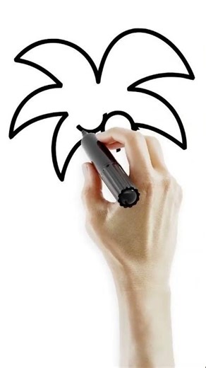 How to draw a coconut tree step by step | Drawing for beginners