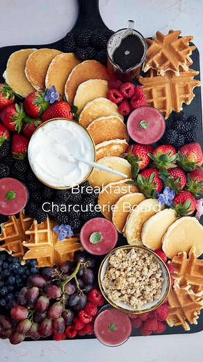 Alia & Radwa Elkaffas | This Breakfast Charcuterie Board is perfect for your next get together or for an epic family breakfast! We make pancakes and waffles using... | Instagram