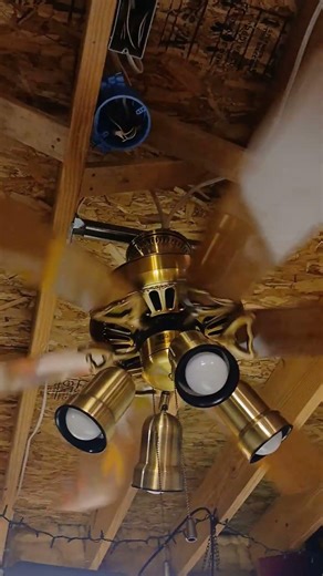 52" (AB) Homestead Universal Ceiling Fan Running On Low Speed.