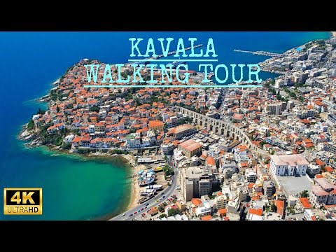 Kavala Greece 4K Walk 🇬🇷 | No Talking, Relaxing Seaside Tour with Seagull Sounds