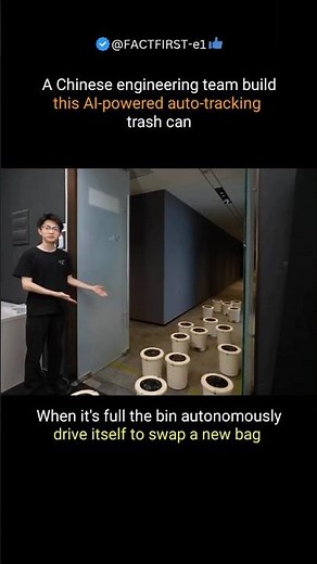 How this Chinese automatic trash can work