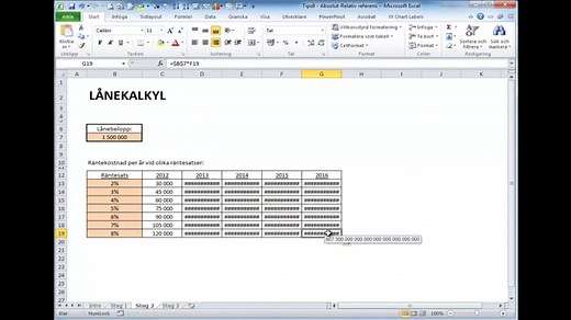Låsa celler i Excel - absolut och relativ cellreferens