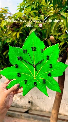 From Leaf Impression to Functional Clock 🤯Nature-Inspired Wall Clock DIY 🍃✨#theroshni #diy #yt #art