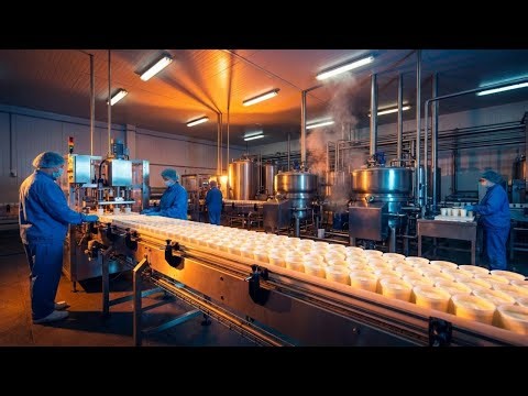 ''How Cream Is Made Inside a Dairy Cream Processing Factory''