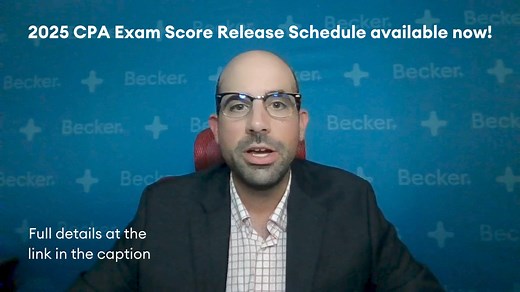3.4K views · 21 reactions | The 2025 score release schedule for CPA Exams has been announced! What do you think of the changes coming next year? Find more info and the full score release schedule at https://rebrand.ly/3cz5rqa #CPAexam #AICPA #NASBA #CPA #futureCPA #accounting | Becker Accounting | Facebook