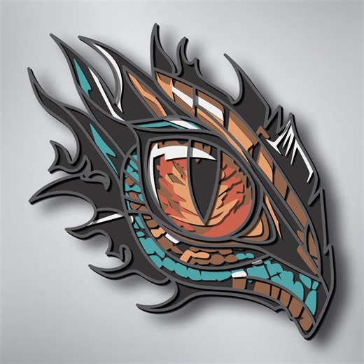 Dragon Eye Multilayer SVG, Laser Cut File, Paper Cut, CNC, 3D Mandala Plywood Design - Etsy