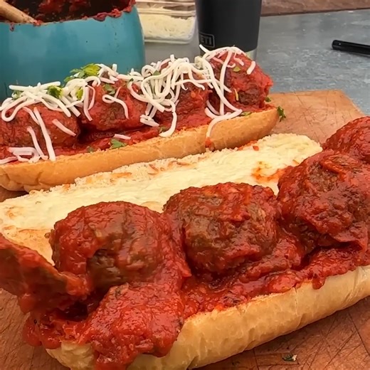 Cowboy's Cheesy Meatball Subs!