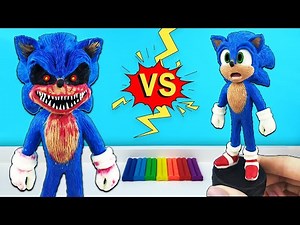 SONIC transforming into SONIC.EXE with clay ➤ CreepyPasta clay Tutorial / How to make