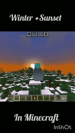 Winter +Sunset in minecraft 🥶🖼 #weather #mixtape #shortvideo #sunset