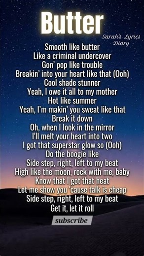 Butter lyrics - BTS #bts#jk#v#rm#jhop#suga#jin#jinmin#songs#english#lyrics#butter