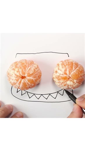 Tangerine Slice → Labubu 🍊👀 I Made Labubu Using Tangerine Slices! 😲✏️