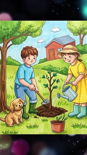 Painting and Planting Trees to Protect the Environment