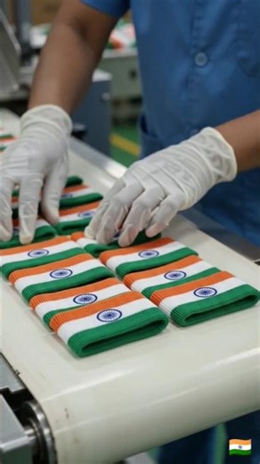 🇮🇳 How Indian Tricolor Wristbands Are Made | Amazing Factory Process & Satisfying Production 🔥#short