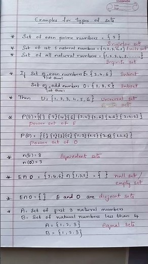 examples for types of sets