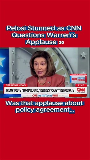 Pelosi Stunned as CNN Questions Warren’s Applause 👀 #Pelosi #Warren #Politics