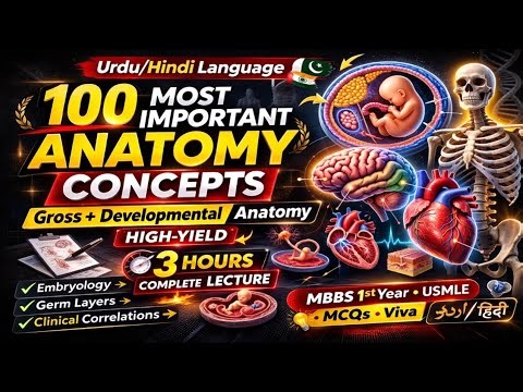 100 Most Important Anatomy Concepts Explained in Urdu | Gross + Developmental Anatomy full Lecture