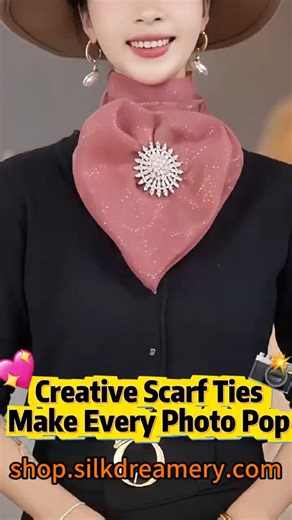 📸 Camera-Ready Magic: Creative Scarf Ties That Make Every Photo Pop! ✨ #PhotoReady #ScarfHacks