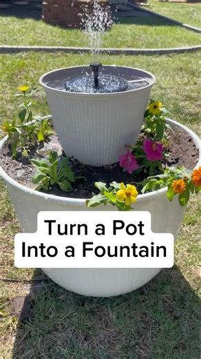 Solar fountain from a flower pot 🌸💧 easy DIY, no wiring needed!