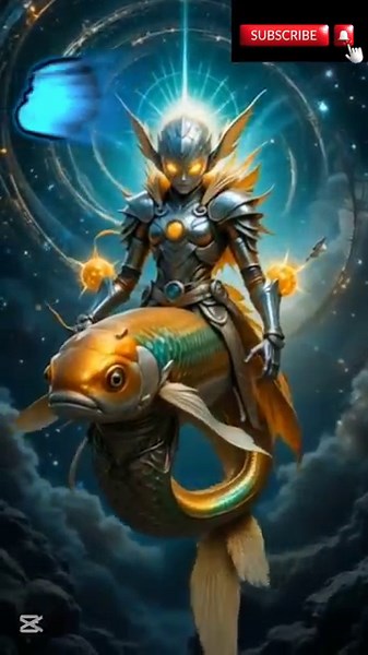 Epic Space Fantasy | Alien Warrior on Koi Fish | AI Generated Video