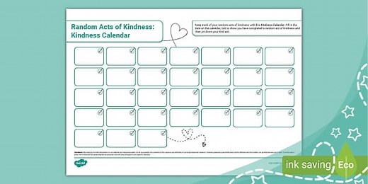 Random Acts of Kindness: Kindness Calendar