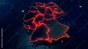 Germany map Digital background Loop 4k
