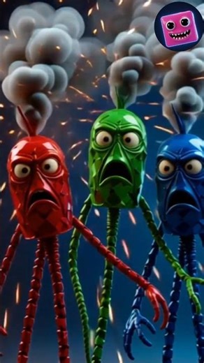 Exploding Firecracker Heads | 3D Chaos Short | CreepCube #shorts #short