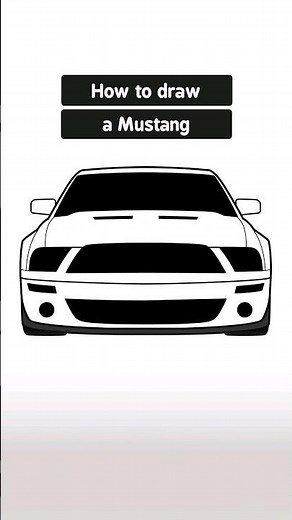 How to Draw a Mustang GT500 Easy | Step by Step Car Drawing