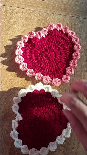 DIY Crochet Heart Coaster | Perfect Handmade Valentine's Gift.Tutorial for Beginners just 20 minute