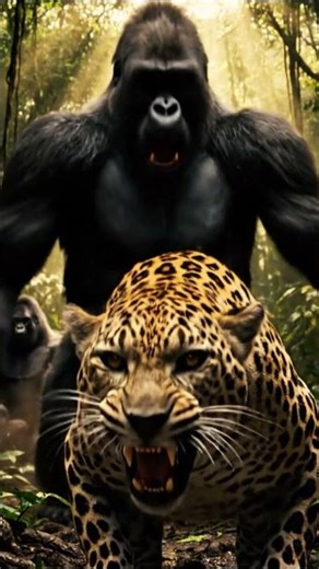 Leopard vs Gorilla | Jungle Territory Fight in 4K HDR | Cinematic Wildlife Battle