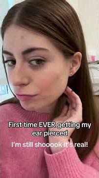 Young Woman Gets Her Ears Pierced For The First Time With A Needle At The Age Of 25