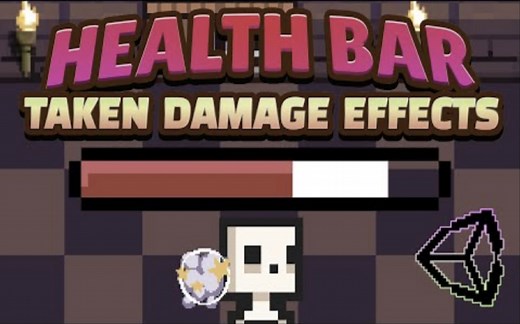 OBVIOUS Health Bar Damage Taken EFFECTS / Unity血量设计和缓冲变化（含对手AI，巡逻行为，2D射击）