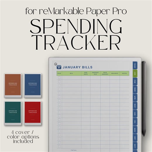 Utgiftsspårare för reMarkable Paper Pro, fakturaspårare, betalningsspårare, finansiell planerare, pengaplanerare, budgetplanerare, utgiftsspårare - Etsy Sverige