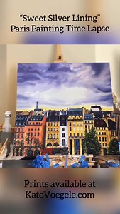 “I’ll keep believing in clouds with that sweet silver lining” ⛅️ the first piece from my painted songs series is here! This one is called “Sweet Silver Lining” and it’s of one of my favorite views of Paris. I was an art student before I left college to sign a record deal, and I’ve always had all my sketchbooks and paints in my studio and brought them on the road. Since I moved to Paris I’ve felt really compelled to paint again, and I’m discovering every day how many parallels there are between m