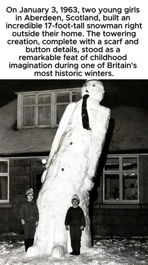Two Girls Built a 17-Foot Snowman in 1963 & It's Incredible ☃️😮