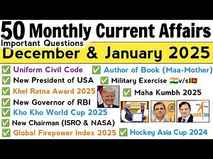 January Current Affairs 2025 | January 2025 Monthly Current Affairs | Current Affairs 2025