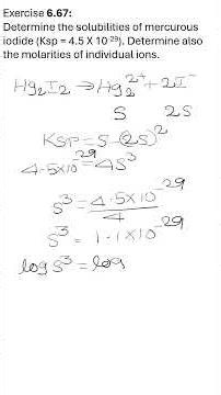Determine the solubilities of mercurous iodide Ksp = 4 5 X 10 29.
