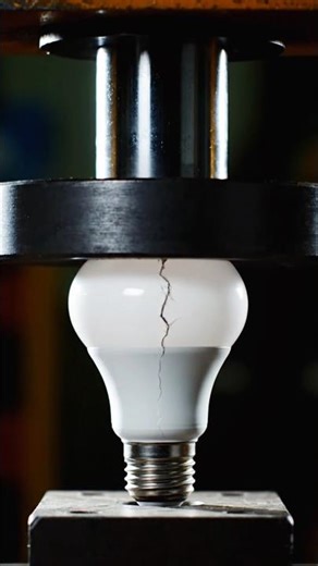 What Happens When Hydraulic Press Crushes Tube Light & LED Bulb? #hydraulicpress #crushing #asmr