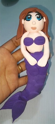 Clay mermaid making🧜‍♀️#diy#youtube#shorts#newcreative#videos#foryou#claymermaid