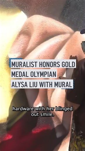 Muralist Gustavo Zermeño Jr. shares the story behind this new Alysa Liu mural in Gardena.🥇 | NBC LA